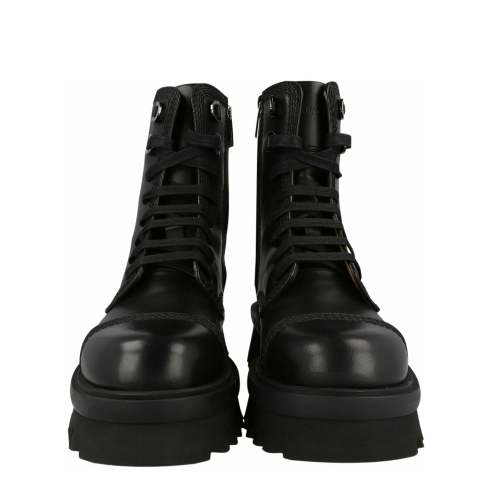 Salvatore Ferragamo Glossy Black Combat Boots Ferragamo Mens Fede Combat Boots – Bluefly main image 2