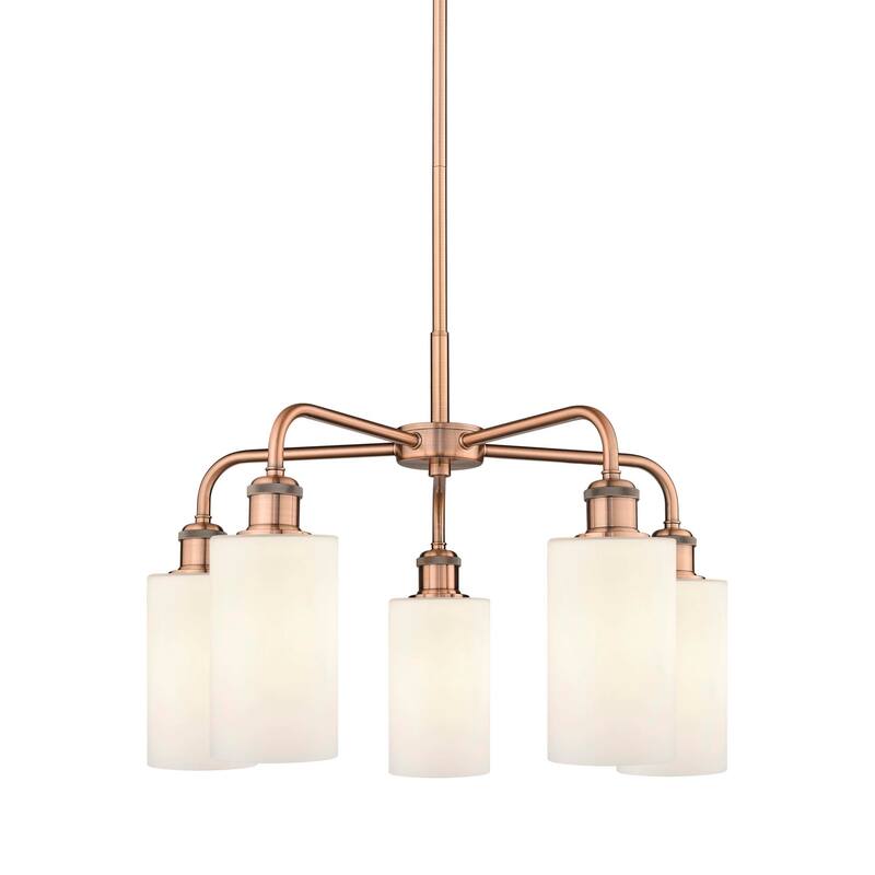 Innovations Lighting 516-5CR-15-22 Clymer Chandelier Clymer 5 Light - Antique Copper / Matte White