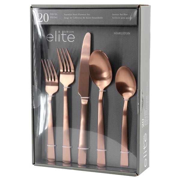 20 Piece Stainless Steel Flatware Set in Bronze