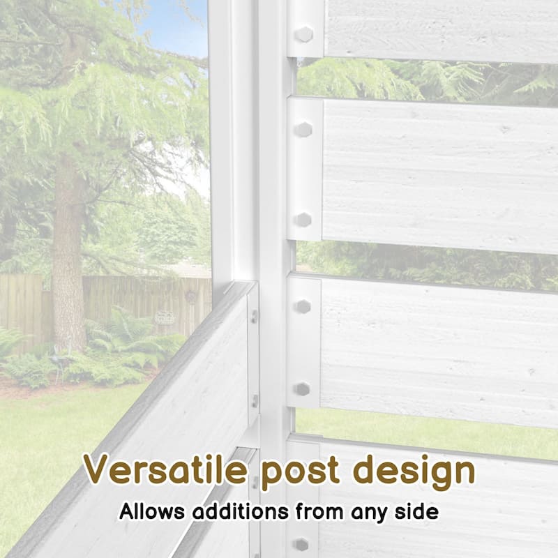VEIKOUS 1 Pannel Versatile Outdoor Privacy Panels, Aluminum and Wooden Fence Panels for Garden