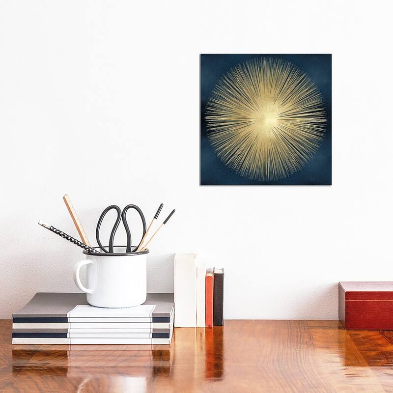 iCanvas "Sunburst Gold On Blue I" by Abby Young Canvas Print - 12x12x1.5