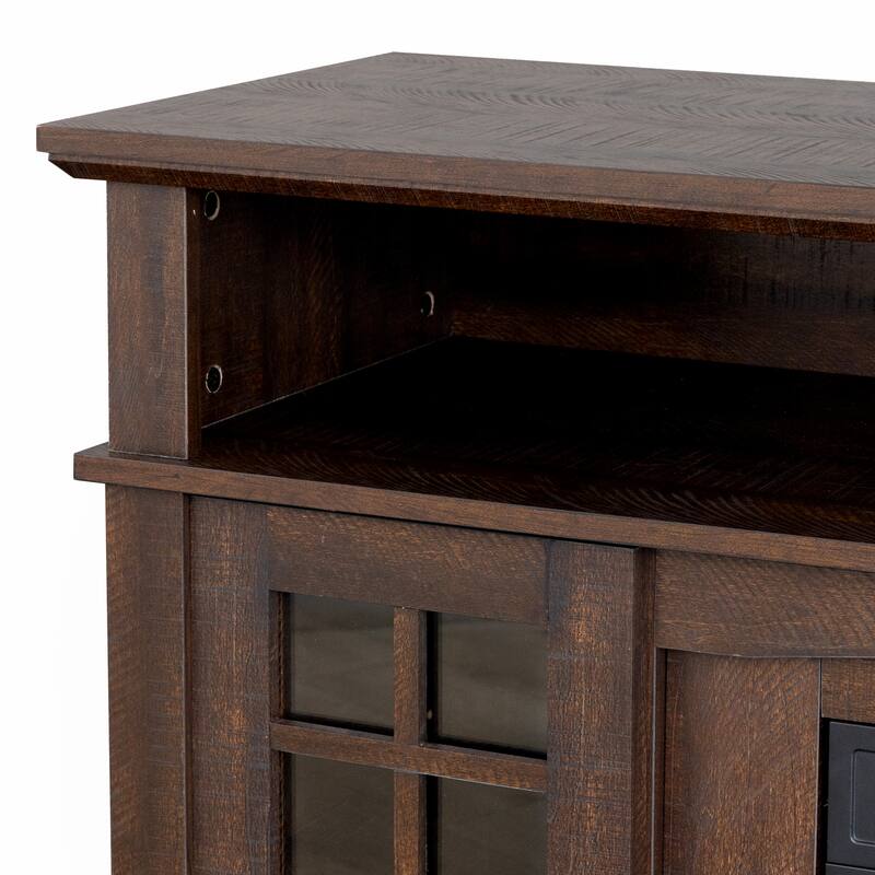 58Inch / 47Inch Fireplace TV Stand Media Furniture With Open Storage Shelves Cabinets TVs Entertainment Table For Living Room