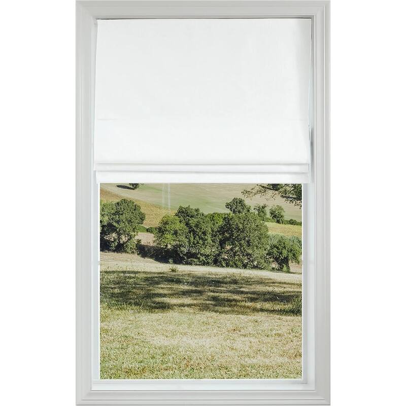 Day & Night Cordless Roman Blind with Blackout & Sheer-Dual Layer Window Shade - 39"Wx64"H - White