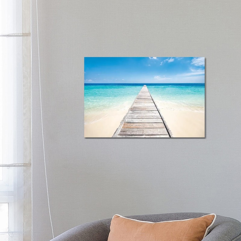 Jetty On A Beautiful Island In The Maldives Print On Acrylic Glass by Jan Becke