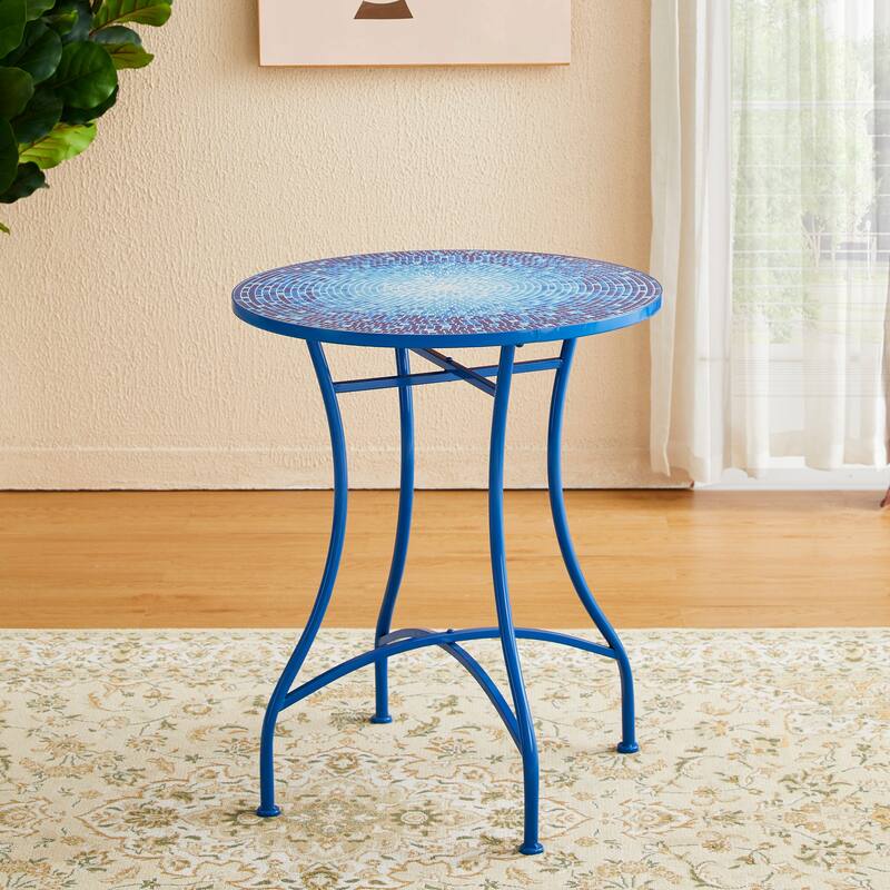 Glitzhome Outdoor Metal Folding Bistro Set 3PCS Patio Table Chairs