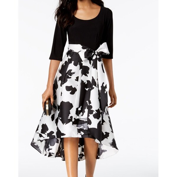 r&m richards black and white dress