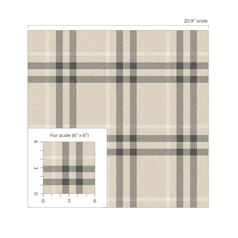 Seabrook Designs Calverlay Plaid Prepasted Wallpaper