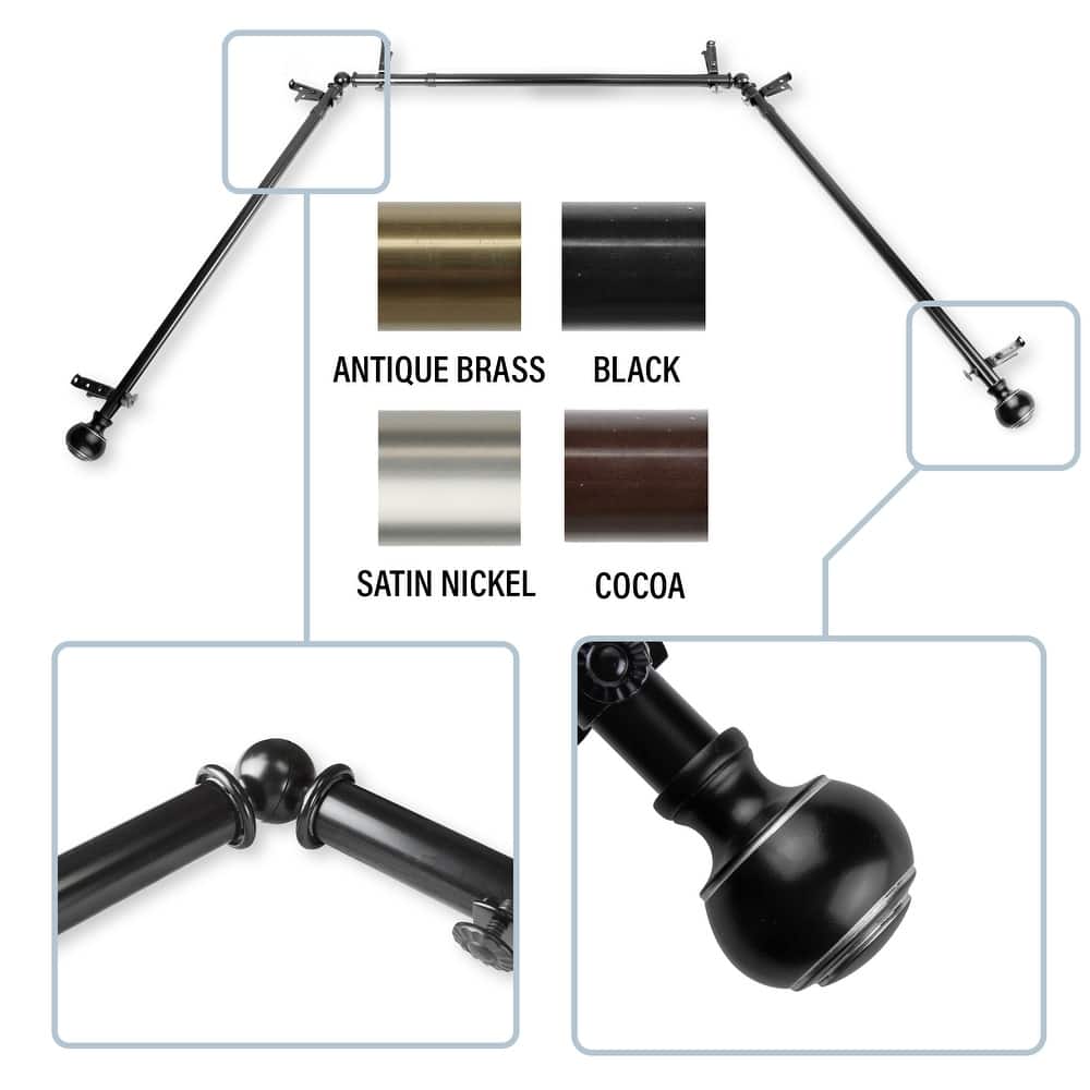 InStyleDesign Vesper 13/16" Bay curtain rod 20"-36", 38"-72"
