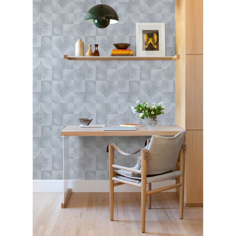 A-Street Prints Woodbine Slate Abstract Geometric Wallpaper