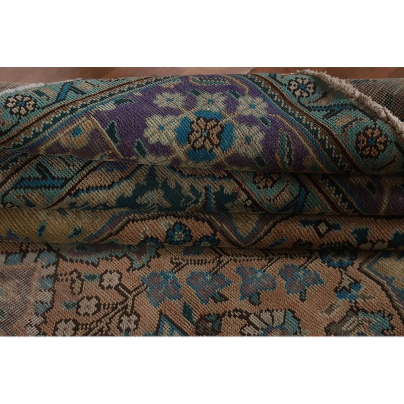 Over-Dyed Tabriz Persian Vintage Area Rug Hand-Knotted Wool Carpet - 7'0"x 10'11"