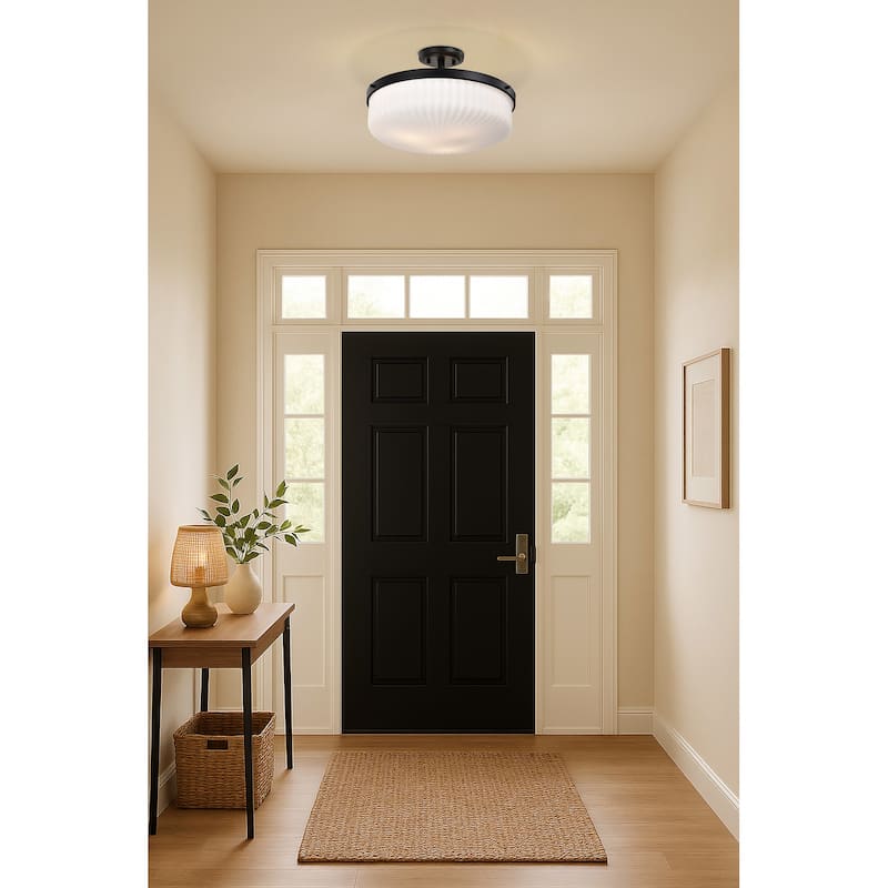 Nuvo Lighting 60/8647 Solara 3 Light 17" Wide Semi-Flush Drum Ceiling