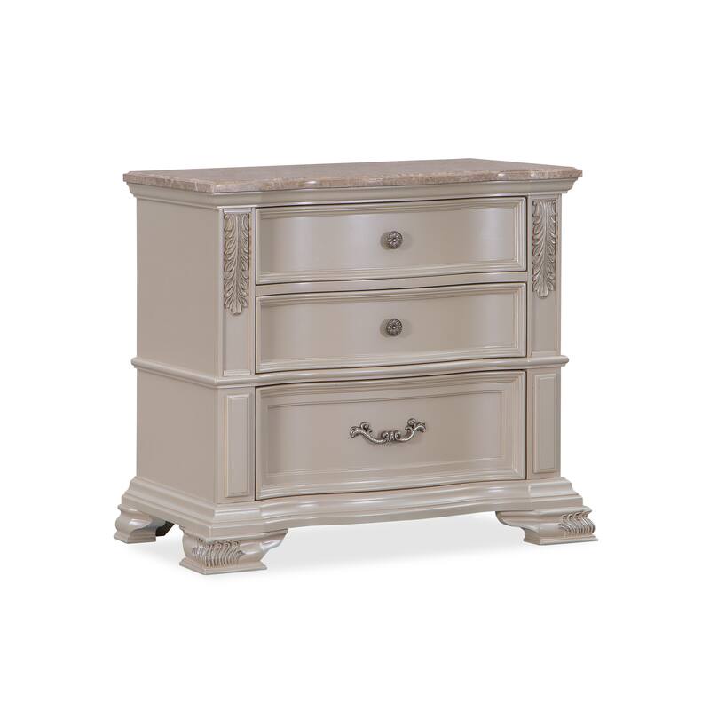 Santa Monica White/Champagne/Pearl Bedroom Set