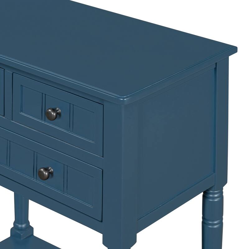 23.7" Classic Console Table with Three Storage Drawers and Bottom Shelf