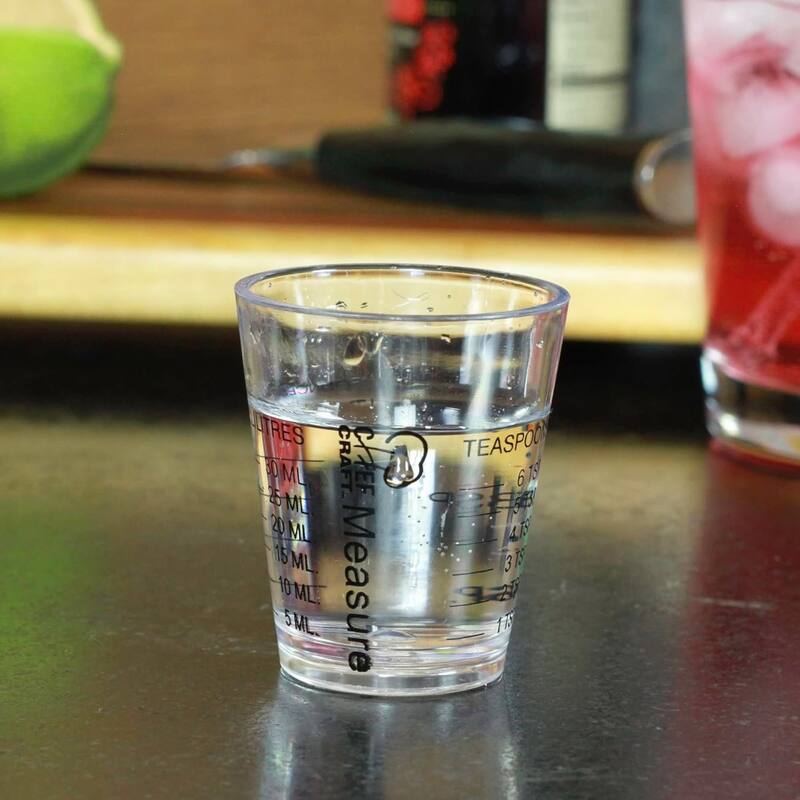 Chef Craft 1oz Plastic Measuring Cup Shot Glass Measurer - Measure in Oz, Tsp, Tbsp or mL
