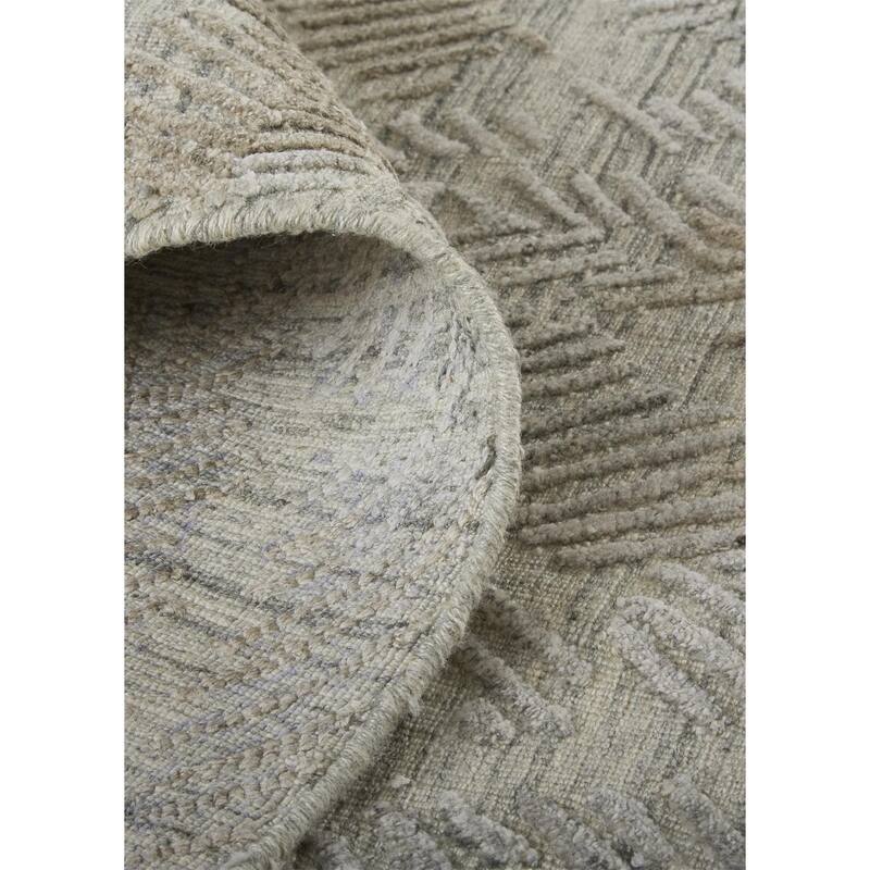 Huntley Abstract Chevron Rug, Oyster Gray/Taos Taupe, Area Rug