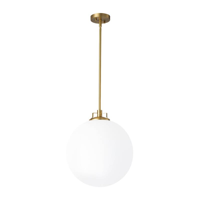 Mininalist 1-Light Single Glass Frosted Globe Pendant - 15.7in