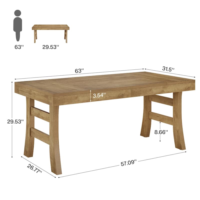 63 Inches Large Office Desk Computer Writing Table