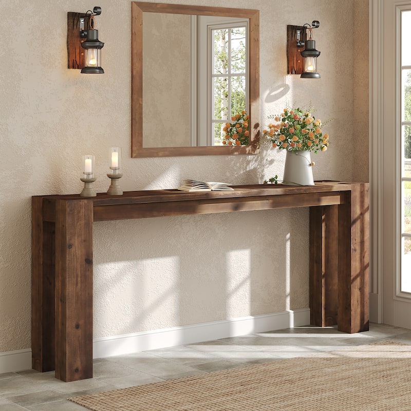 70.9" Long Solid Wood Console Sofa Table for Entryway Living Room - 13.8" D x 70.9" W x 33.5" H