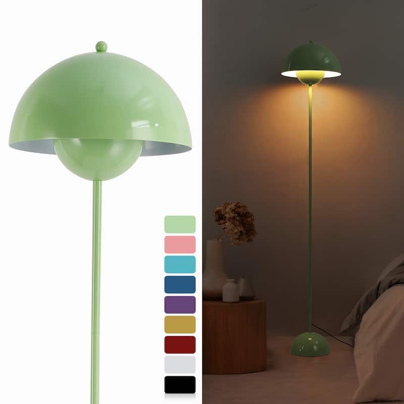 Industrial Metal Shade White/Black/Gold Floor Lamp with Foot Switch Modern Tall Standing Lamp for Living Room