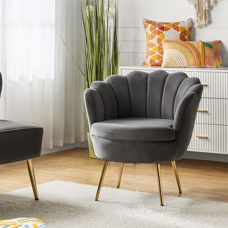 Xabier Cute Modern Upholstered Barrel Chair Accent Chair with Tufted Back by HULALA HOME