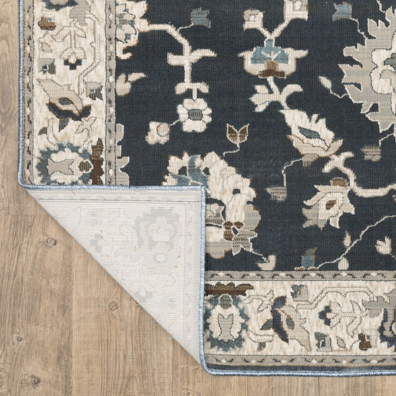 Style Haven Everly Bordered Traditional Blue/ Beige Area Rug