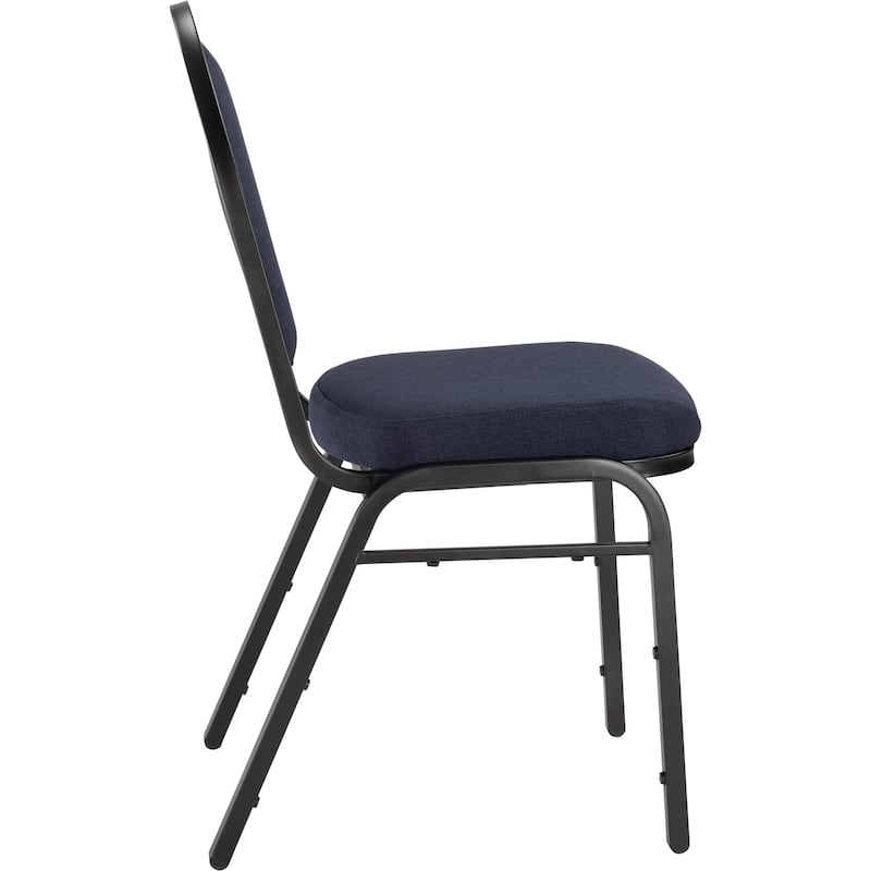 (24 Pack) Blue Upholstered Stacking Banquet Chair and Dolly Set