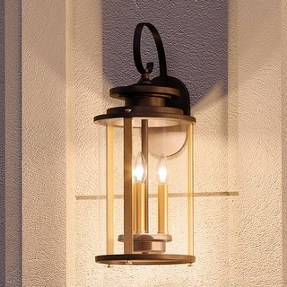 Luxury Rustic Olde Bronze Outdoor Wall Light by Urban Ambiance - 19-1/4"H x 8"W x 8-3/4"Dep