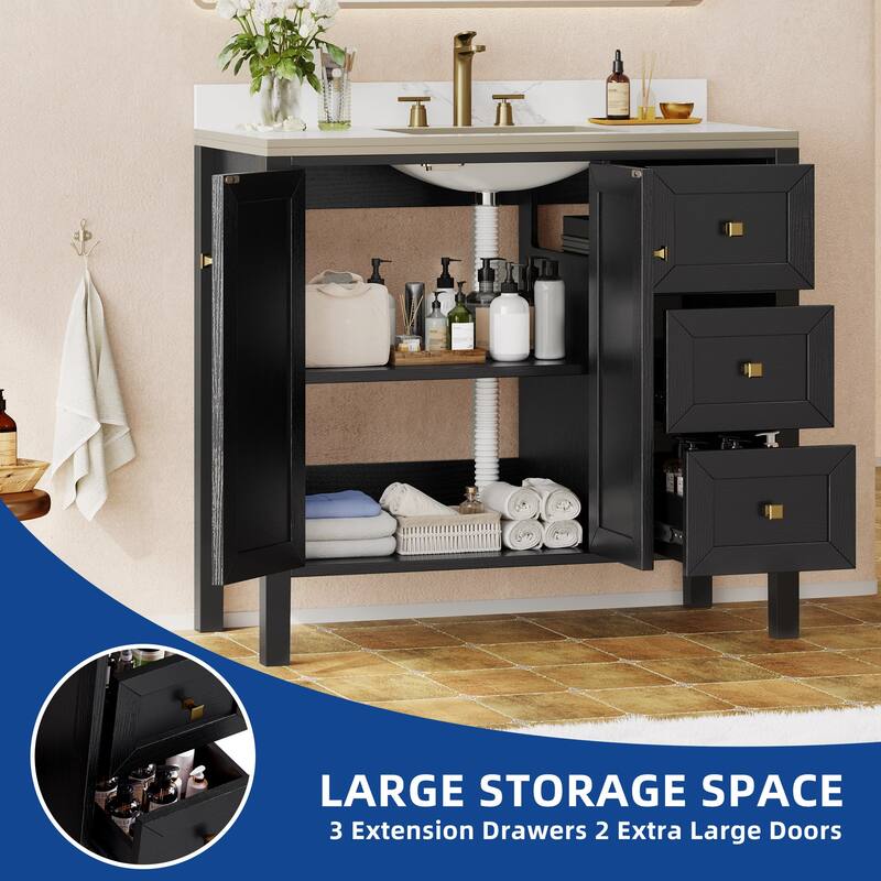 Moasis 36"/40"/ 47" Bathroom Vanity Cabinet with Sink