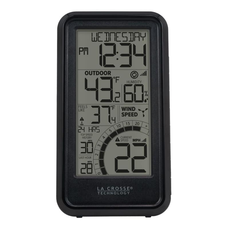 La Crosse 3271418BW Monochromatic Digital Wind Speed Weather Station