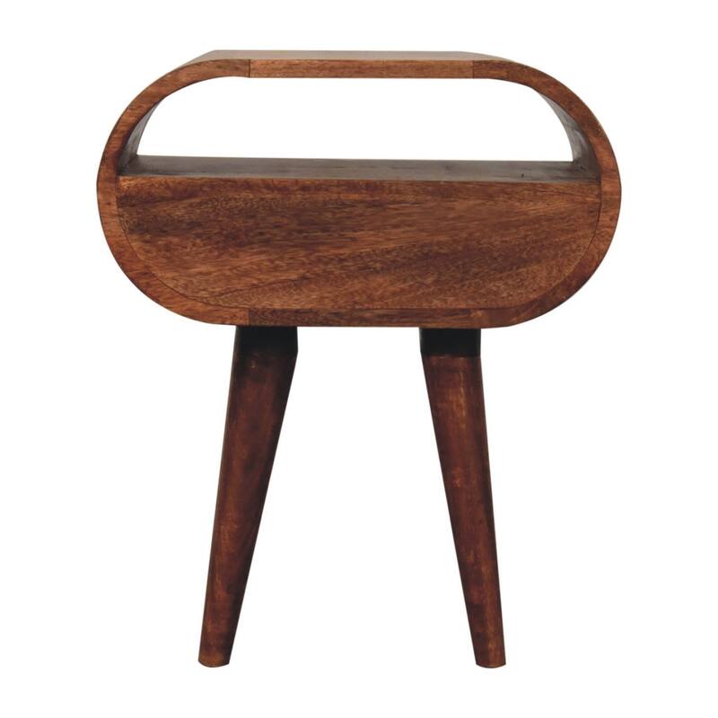 HomeRoots 21" Brown Solid Wood Oval One Drawer Nightstand
