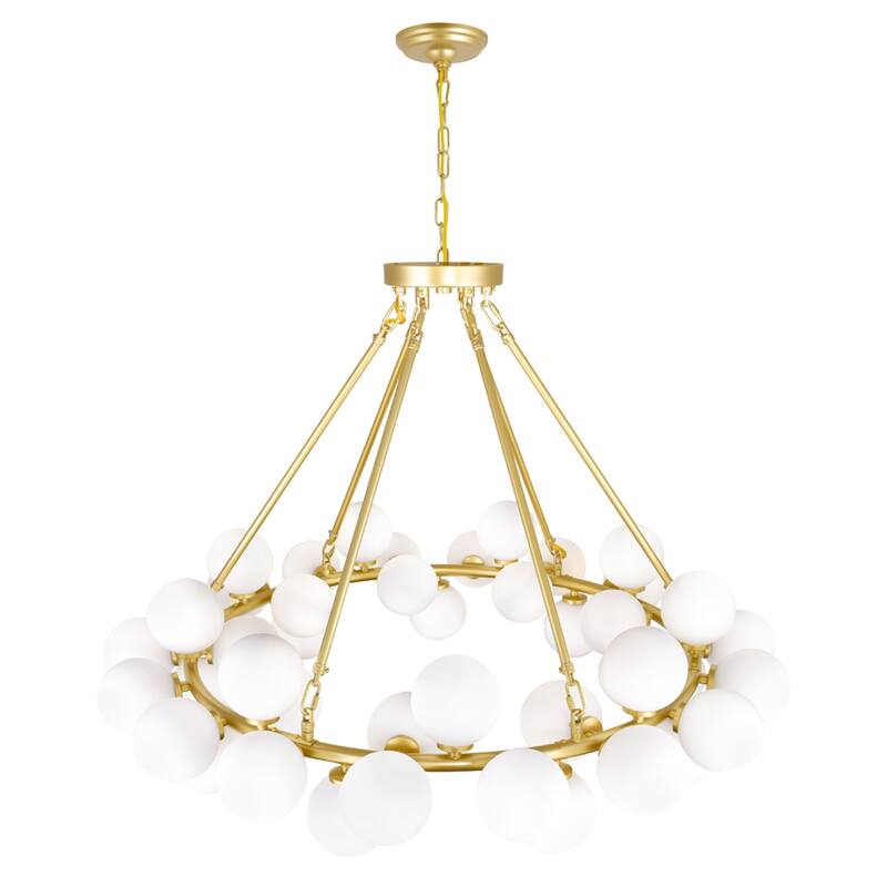 Arya 45 Light Chandelier With Satin Gold Finish - Satin Gold
