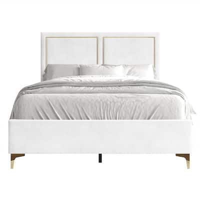 CraftPorch Minimalist Upholstered Velvet Bed