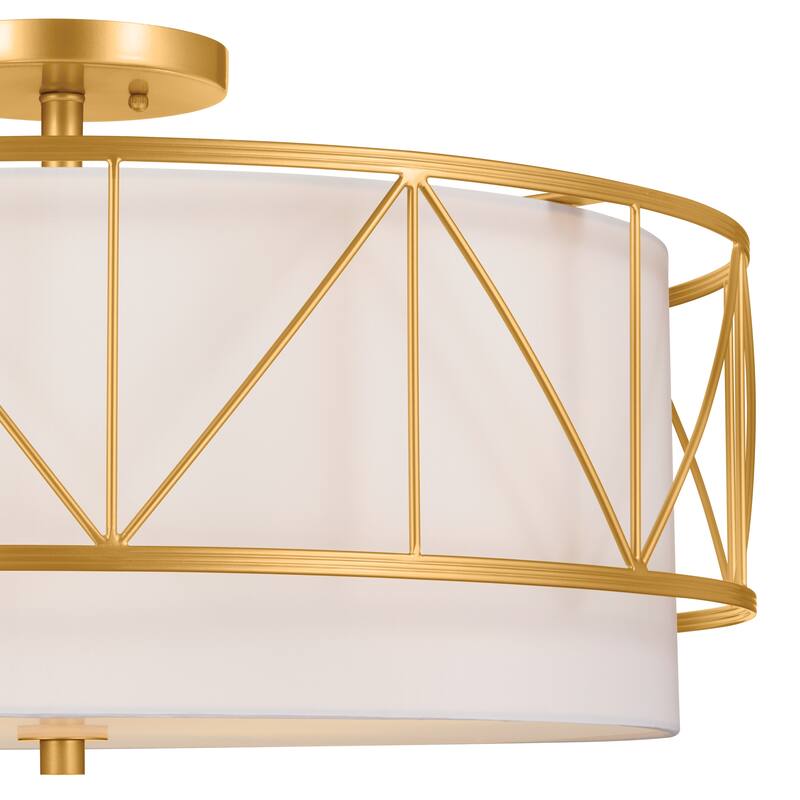 Birkleigh 24 in. 4-Light Classic Gold Semi-Flush Mount Ceiling Light