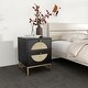 preview thumbnail 2 of 4, 2pcs Natural Rattan Nightstand Side Table With 2 Drawer 110 Lbs Load Capacity Bedside End Table For Bedroom Living Room