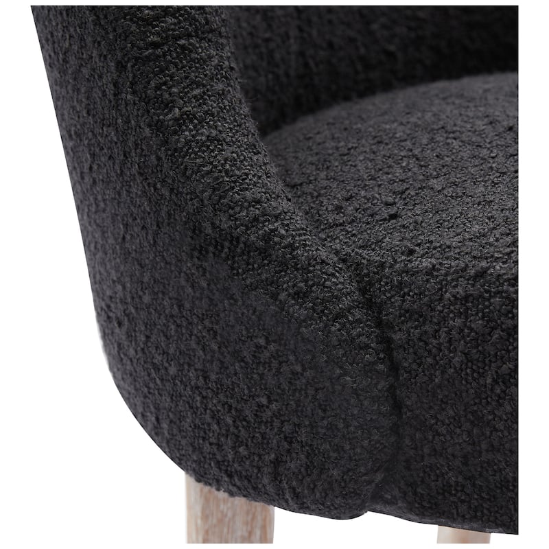 Farmhouse Water and Stain Resistant Boucle Upholstered Side Chair (Set of 6)