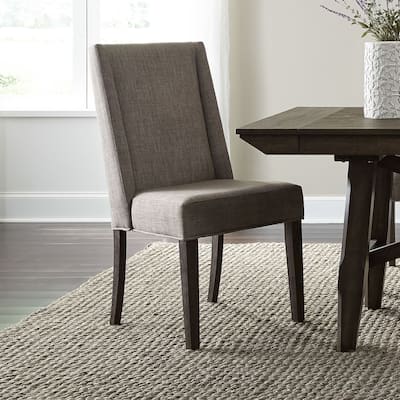 Double Bridge Dark Chestnut Upholstered Side Chair (Set of 2)