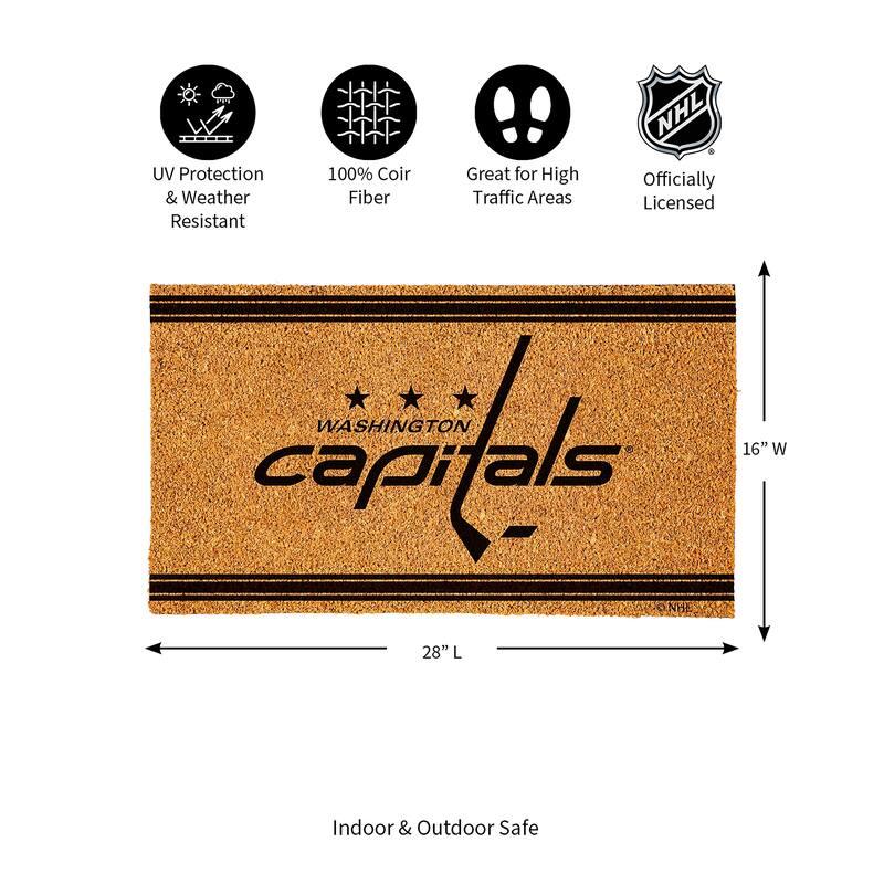 Washington Capitals Monochrome Indoor/Outdoor Coir Door Mat