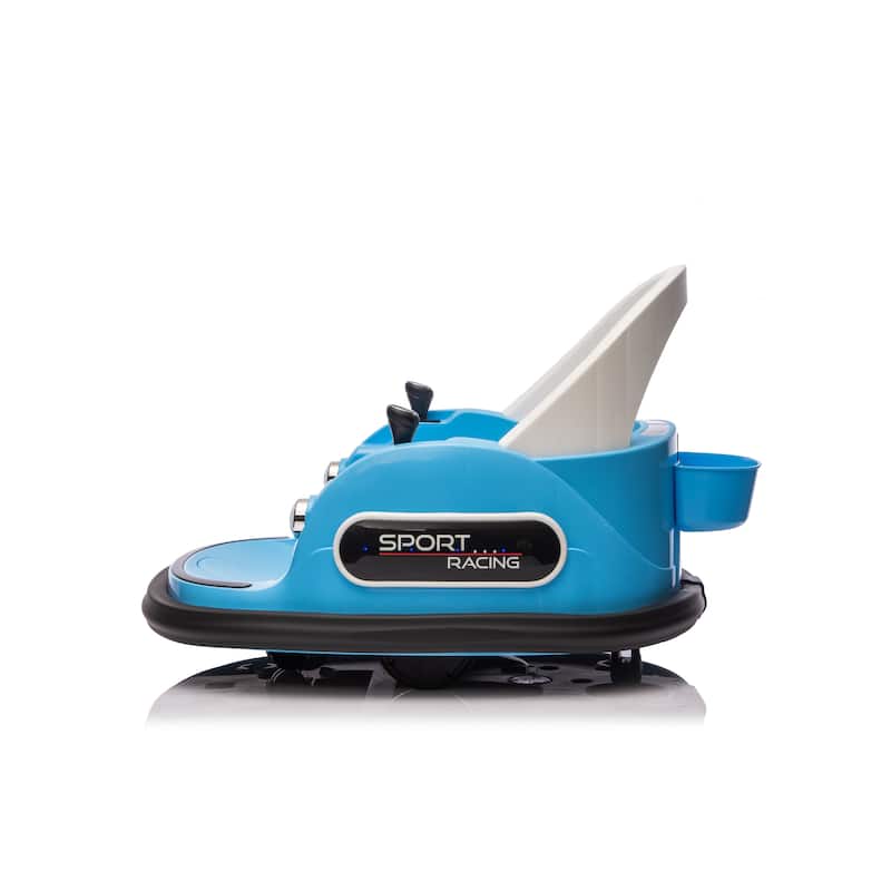 Kids Bumper Car Ride-On Bumper Car with Remote Control, Blue Battery Powered Electric Car with LED Lights