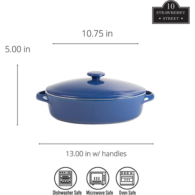 10 Strawberry Street Sienna Covered Casserole 10" and 7" Bakeware Set