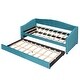 preview thumbnail 5 of 14, Twin Size Velvet Daybed Frame with Trundle - Blue