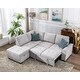 preview thumbnail 2 of 7, 86" Sleeper Sectional Sofa, L-shape Corner Couch Sofa-bed with Storage Ottoman Hidden Arm Storage for Family Living Room