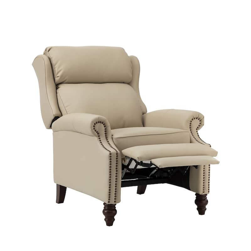 Noemon Genuine Leather Recliner with Nailhead Trims by HULALA HOME (Set of 2)