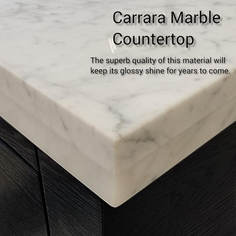 Abbey Bath Vanity with Carrara Marble Top, Sink and Mirror
