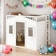 preview thumbnail 30 of 56, Full Size House Loft Bed With Ladder and Solid Construction for Home White
