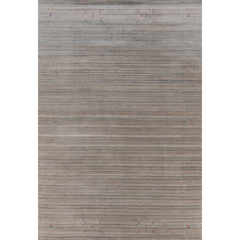 Hand Knotted Oriental 100% Wool Carpet Tribal Stripe Multi-Colored Gabbeh Area Rug - 12' 4'' X 9' 2''