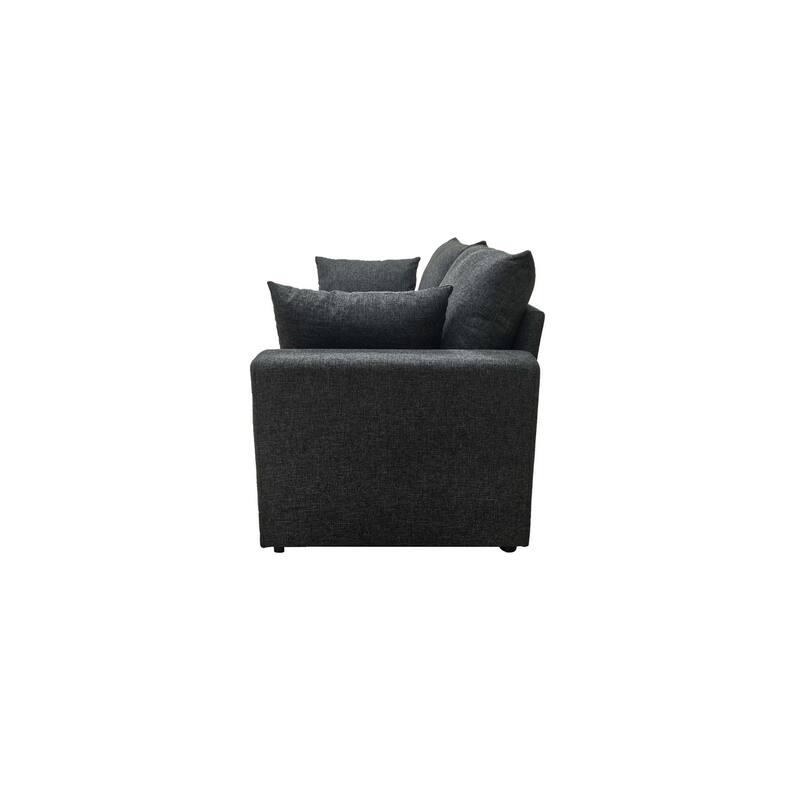 78" Modern Upholstered 2-seater Sofa with 2 Throw Pillows