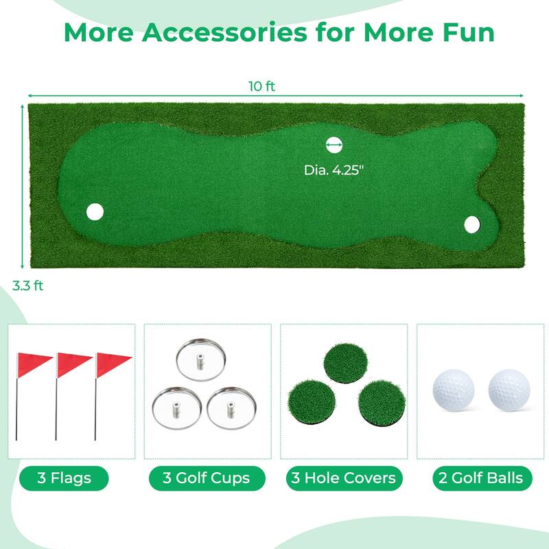 Costway 10 x 3.3/5 FT Golf Putting Green Professional Golf Training