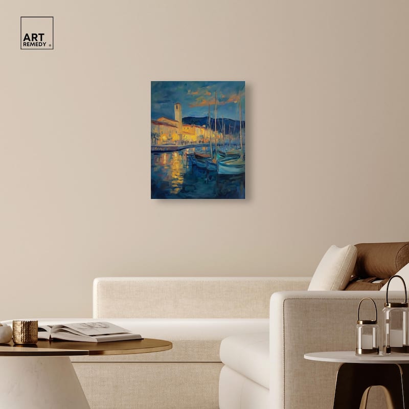 Harbor Lights Canvas by Art Remedy, Gallery Wrapped