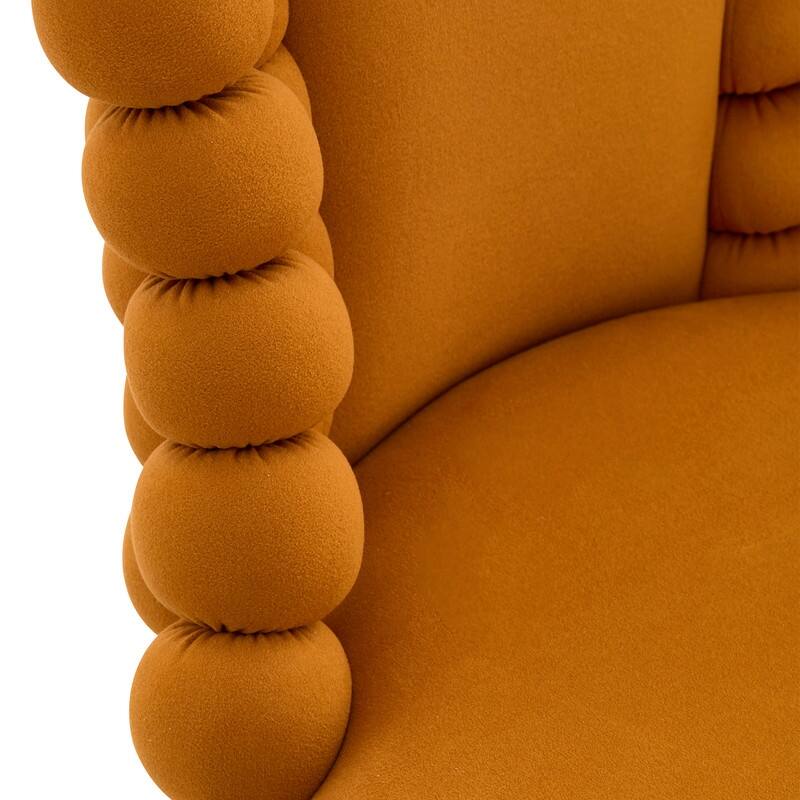 Set of 2 Modern Velvet Dining Chairs with Bubble Bead Back & Gold Legs