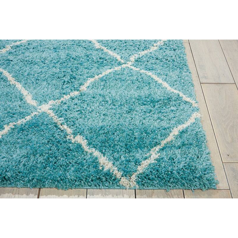 Nourison Brisbane Large Diamond Geometric Modern Shag Area Rug